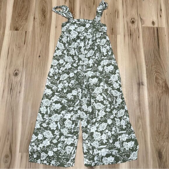 Elloh Light Olive Floral Ruffle Strap Jumpsuit Women’s Small - Picture 5 of 5